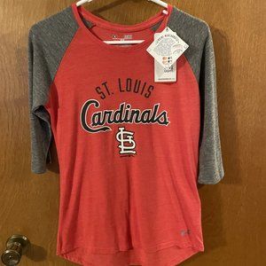 St Louis Cardinals Under Armour Youth Large T Shirt Baseball MLB STL Red NWT